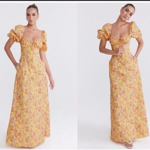 House of CB - Felizia Floral Puff Sleeve Maxi Dress